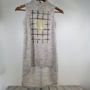 🌵 Total Girl Sleeveless High Low Gray Dress